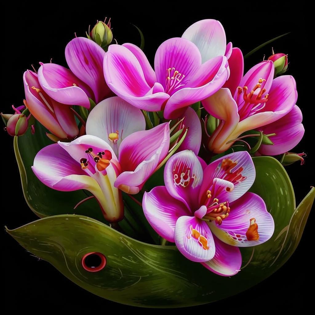 Foto bunga Cyclamen dengan kelopak yang elegan dan warna-warna cerah