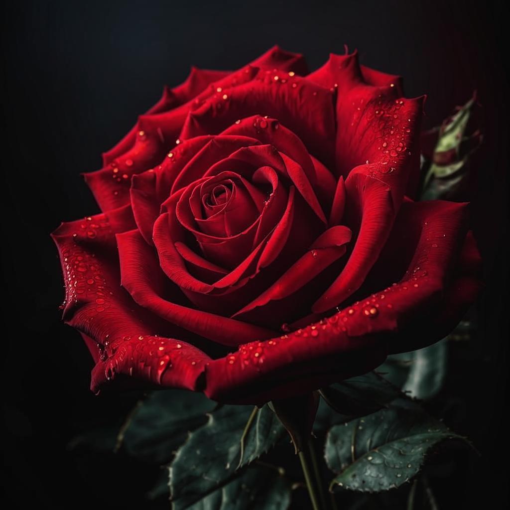 Foto bunga mawar merah yang sedang mekar, menampilkan kelopaknya yang lembut dan warnanya yang cerah.
