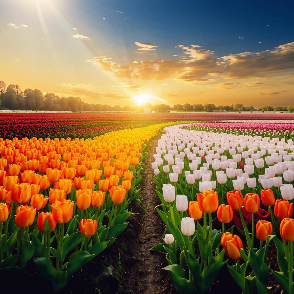 Bunga tulip berwarna-warni sebagai simbol persaudaraan untuk saudara dan saudari