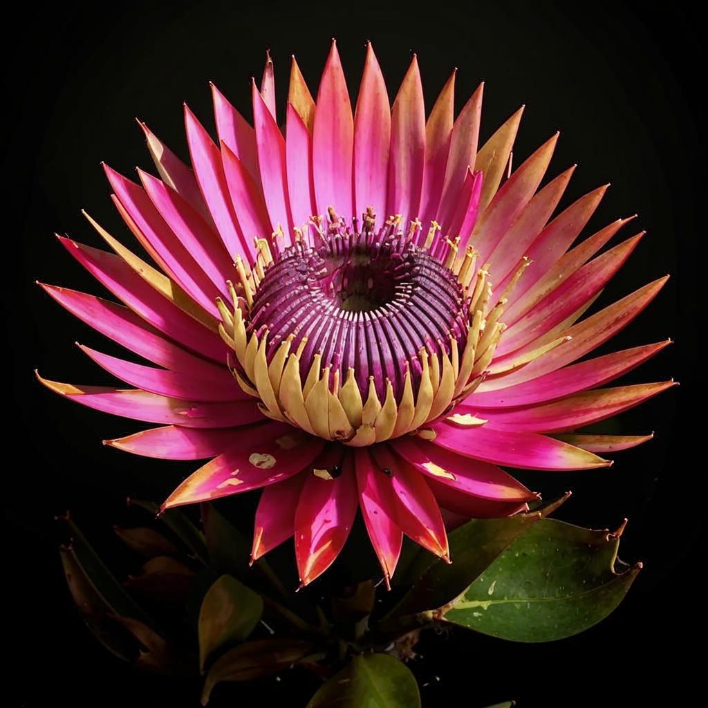 Gambar bunga protea dengan latar belakang alam