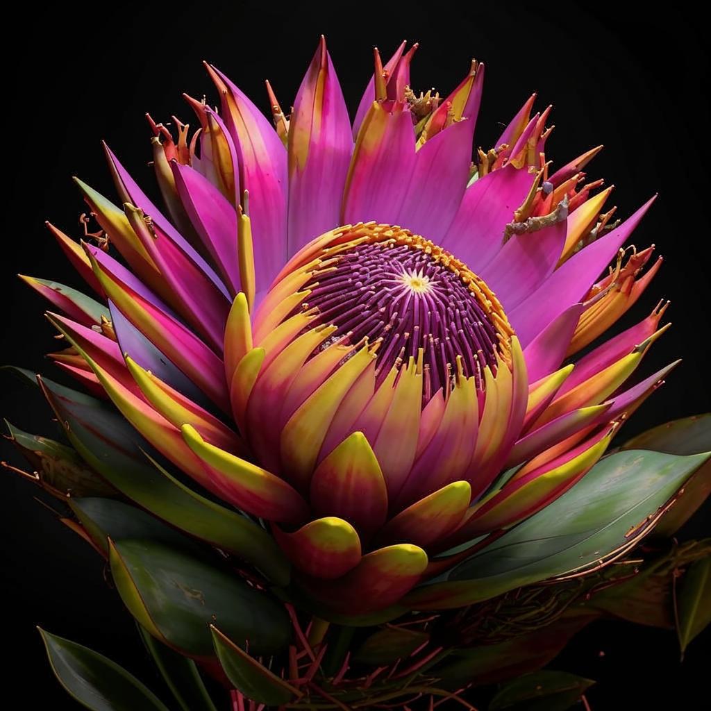 Bunga protea yang memikat dengan bentuknya yang tidak biasa, warna-warna cerah, dan adaptasi luar biasa terhadap lingkungannya.